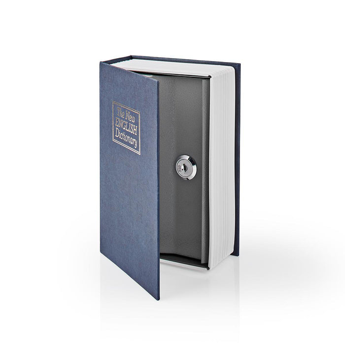 Nedis Vault - Book Safe, Key Lock, Indoor, 2 Keys Included - Blue / Silver