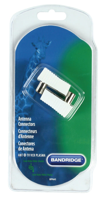 Bandridge Coax Connector Male - Male White