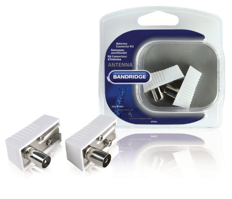 Bandridge Coax Connector Male - Female White