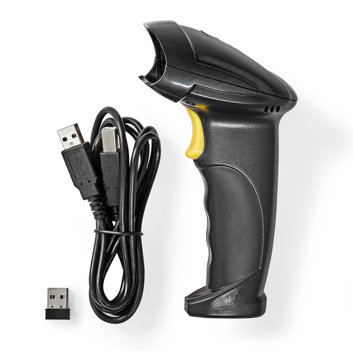 Nedis Barcode Scanner - Laser, Wireless, 1D Linear, Battery Powered / USB Powered - USB Dongle