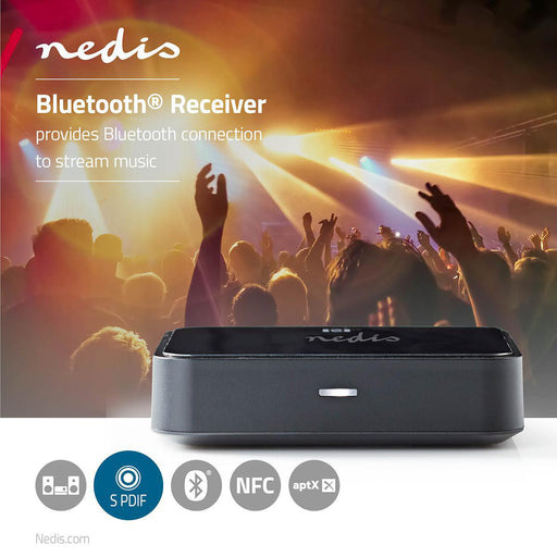 Nedis Bluetooth® Receiver - Connection output: 1x 3.5 mm / 1x Optical S/PDIF - AptX / SBC - Black, 