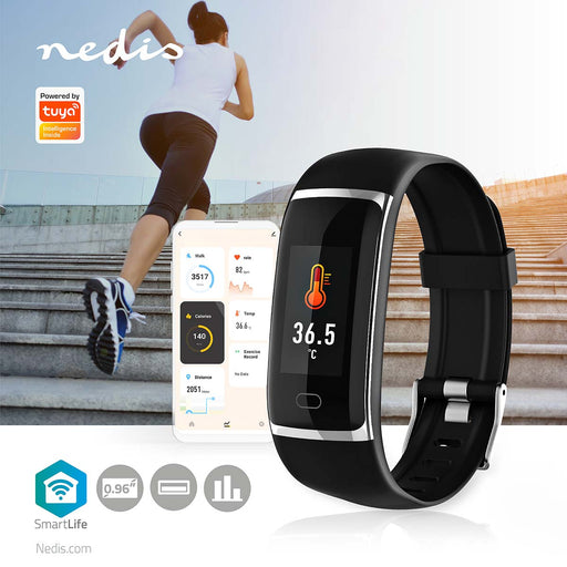 Nedis Smart Watch - LCD, IP67, Maximum operating time: 7200 min, Android / IOS - Black