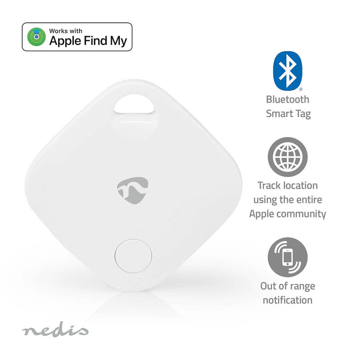 Nedis Key Finder - Compatible with: Apple Find My App, Battery Powered, 1x CR2032, White - 1 pcs