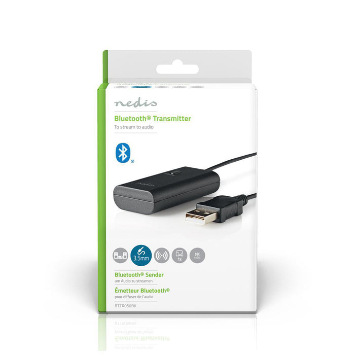 Nedis Bluetooth® Transmitter - Connection input: 1x AUX / 1x USB, SBC, Up to 1 Device, Up to 1 Device - Black