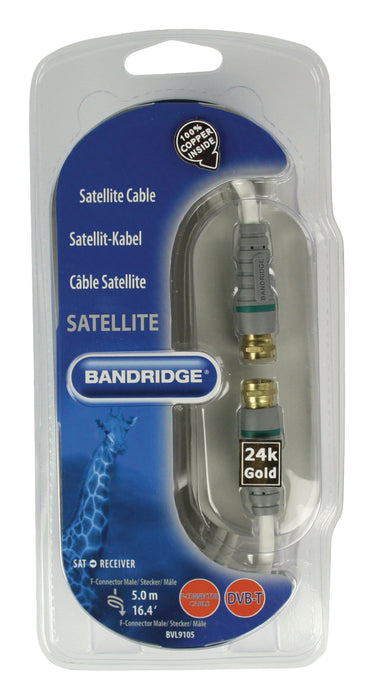 Bandridge Antenna Cable F-Male - F-Male 5.00 m White