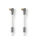 Bandridge Satellite Cable - F-Quick Male Angled - F-Quick Male Angled - 1.00 m - White, 