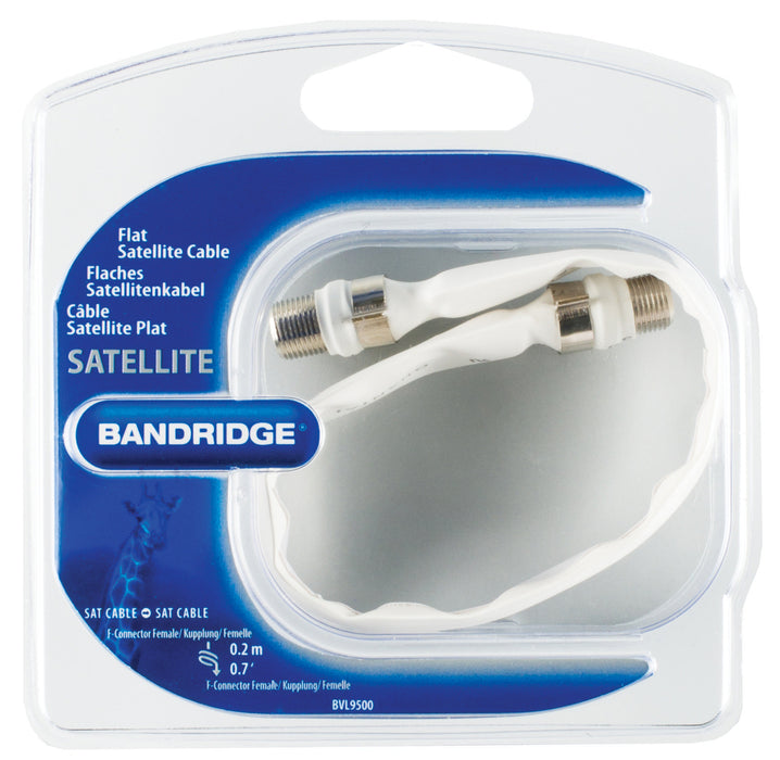 Bandridge Flat Antenna Cable F Female - F Female 0.20 m White