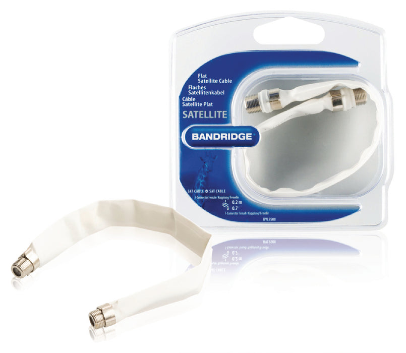 Bandridge Flat Antenna Cable F Female - F Female 0.20 m White