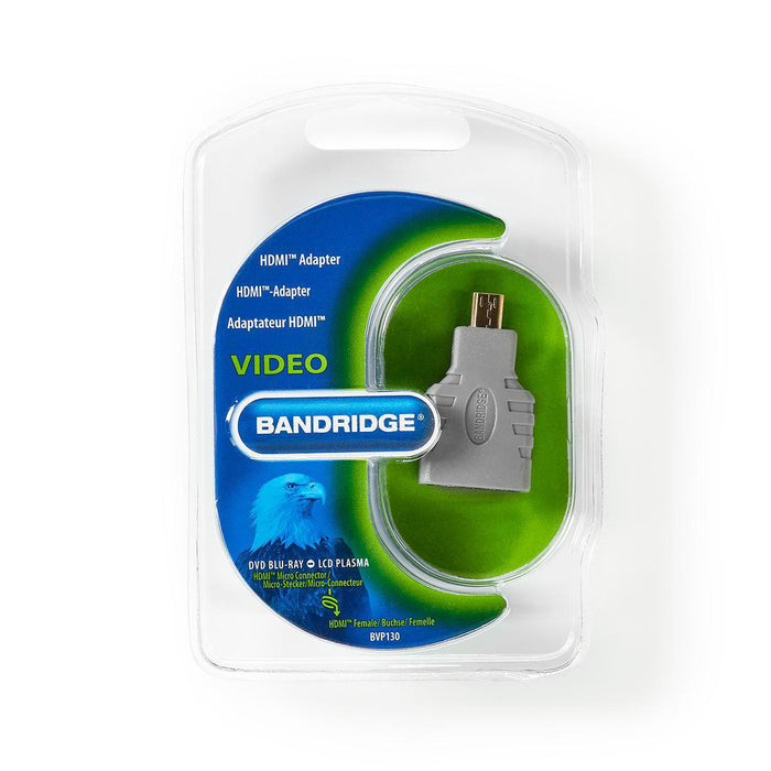 Bandridge HDMI Adapter - HDMI Micro Connector - HDMI Female - Grey, 