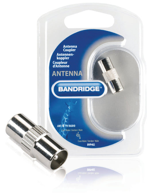 Bandridge Coax Adapter Coax Male - Coax Male Silver