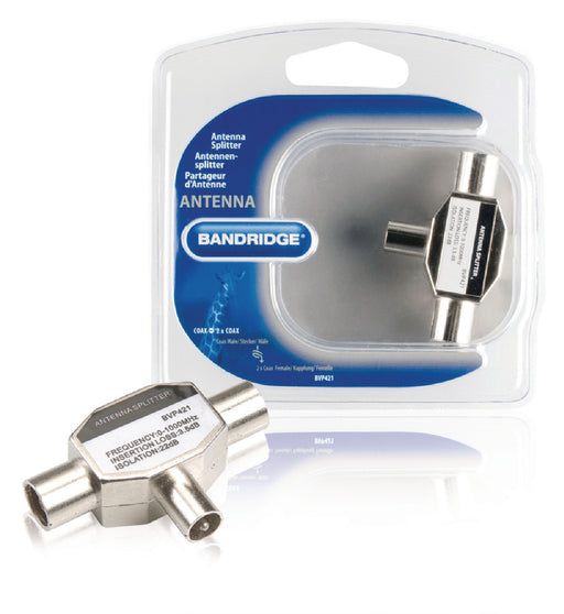 Bandridge Coax Adapter Coax Male - 2x Coax Female Silver