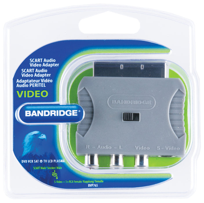 Bandridge SCART Adapter SCART Male - S-Video Female + 3x RCA Female Grey