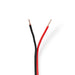 Nedis Speaker Cable - 2x 0.75 mm², Copper, 100.0 m, Black / Red - Reel