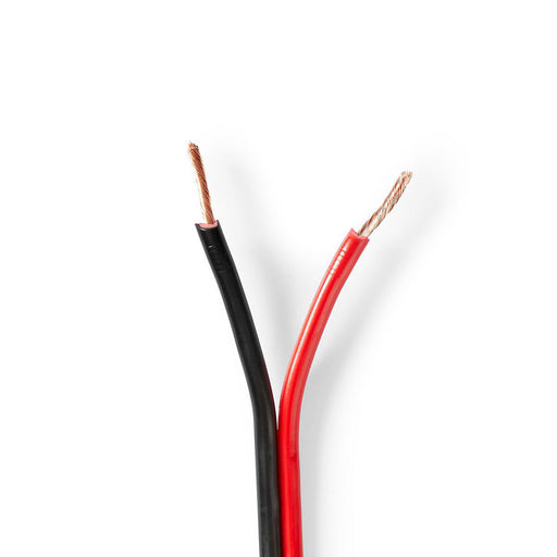 Nedis Speaker Cable - 2x 1.50 mm², Copper, 100.0 m, Black / Red - Reel