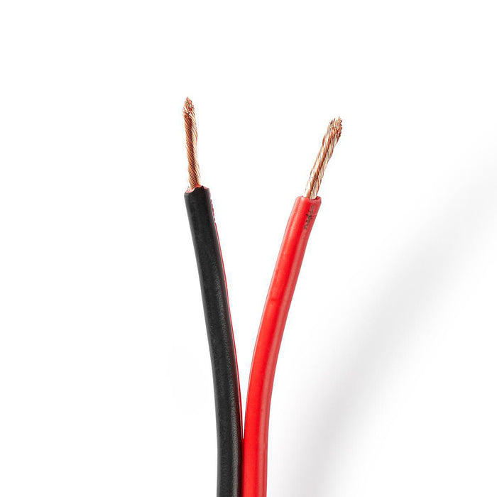 Nedis Speaker Cable - 2x 2.50 mm², Copper, 100.0 m, Black / Red - Reel