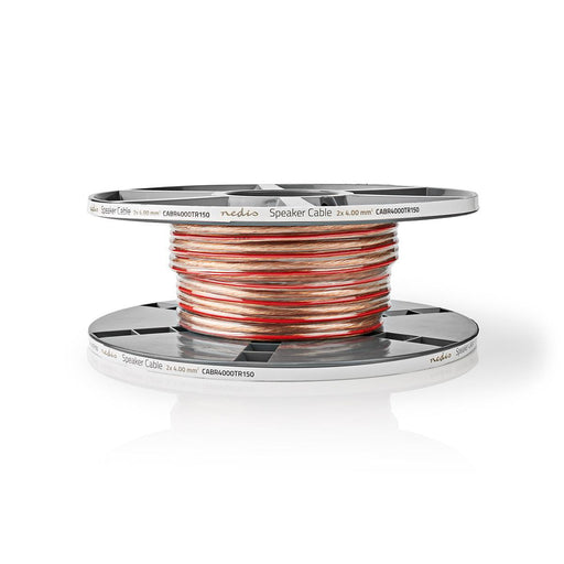 Nedis Speaker Cable - 2x 4.00 mm², Copper, 15.0 m, Transparent - Reel