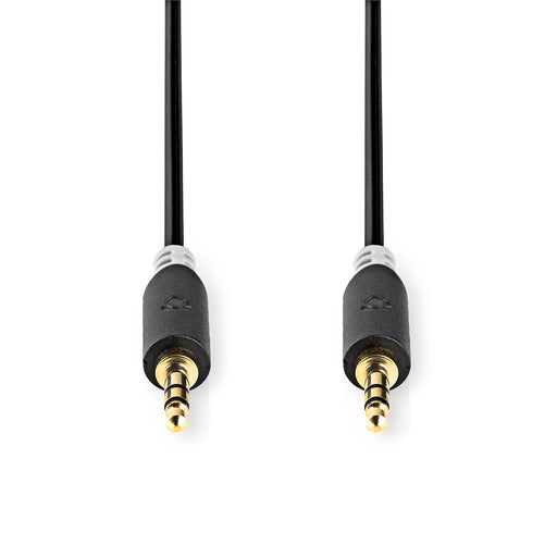 Nedis Stereo Audio Cable - 3.5 mm Male, 3.5 mm Male, Gold Plated, Anthracite - Box