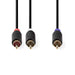 Nedis Subwoofer Cable - RCA Male, 2x RCA Male, Gold Plated, Anthracite - Box