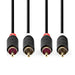 Nedis Stereo Audio Cable - 2x RCA Male, 2x RCA Male, Gold Plated, Anthracite - Box