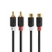 Nedis Stereo Audio Cable - 2x RCA Male, 2x RCA Female, Gold Plated, Anthracite - Box