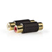 Nedis Stereo Audio Adapter - 2x RCA Female, 2x RCA Female, Gold Plated, 1 pcs - Box