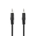 Nedis Stereo Audio Cable - 3.5 mm Male, 3.5 mm Male, Nickel Plated, Black - Blister