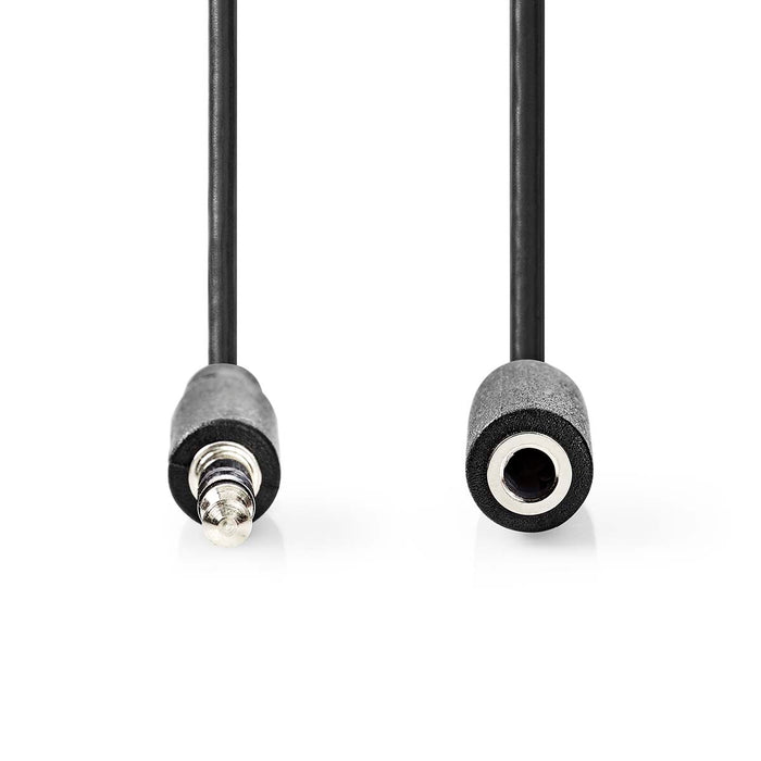 Nedis Stereo Audio Cable - 3.5 mm Male, 3.5 mm Female, Nickel Plated, Black - Blister