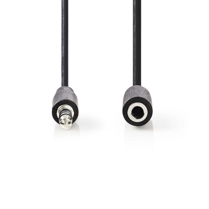 Nedis Stereo Audio Cable - 3.5 mm Male, 3.5 mm Female, Nickel Plated, Black - Box