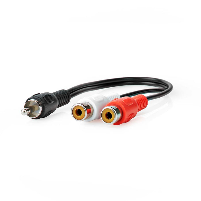 Nedis Subwoofer Cable - RCA Male, 2x RCA Female, Nickel Plated, Black - Blister