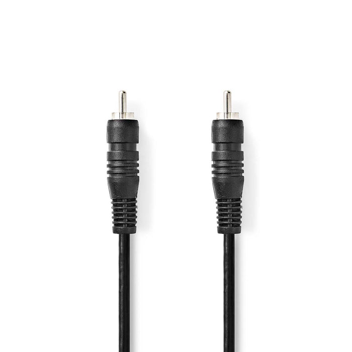 Nedis Digital Audio Cable - RCA Male, RCA Male, Nickel Plated, Black - Box