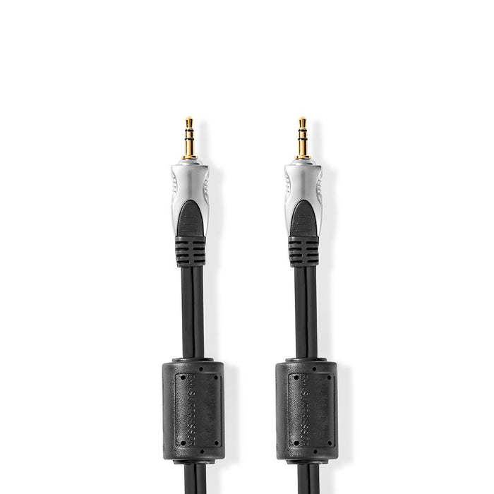 Nedis Stereo Audio Cable - 3.5 mm Male, 3.5 mm Male, Gold Plated, Anthracite - Clamshell