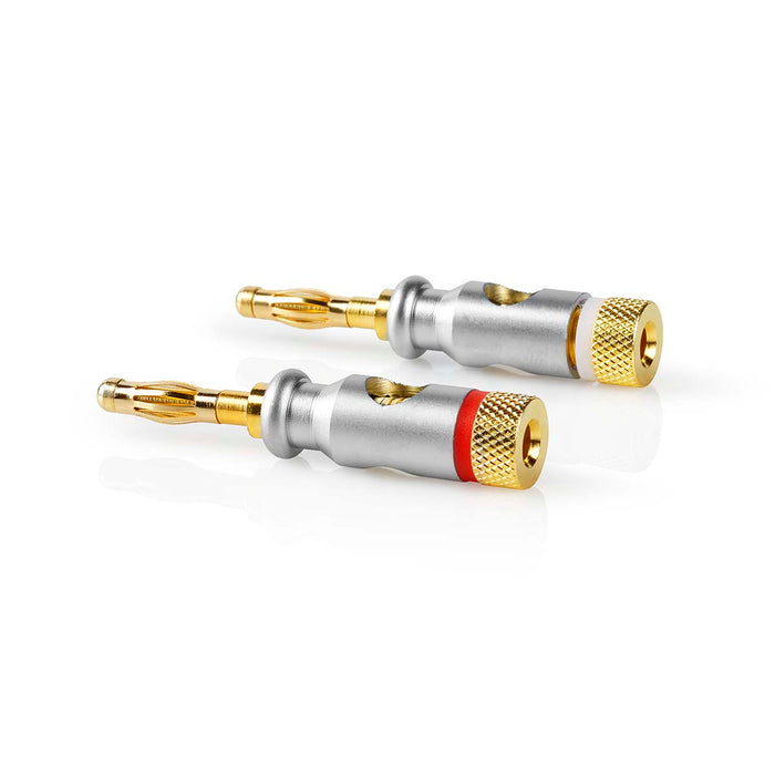 Nedis Banana Connector - Straight, Male, Gold Plated, 2 pcs - Box