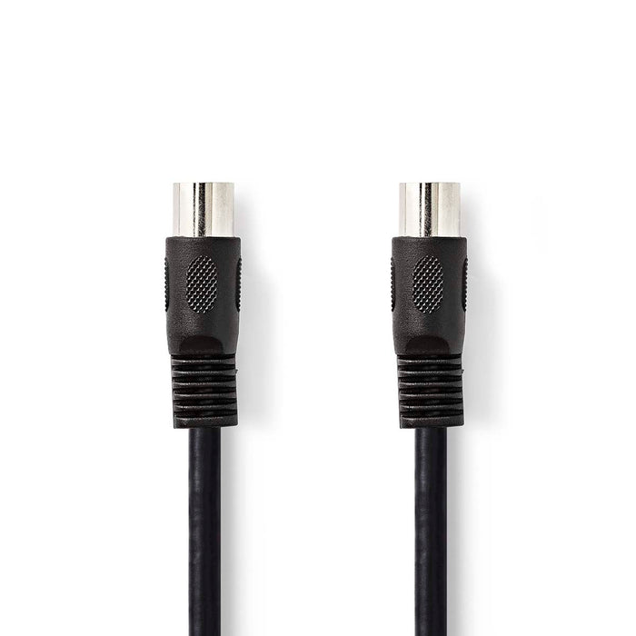 Nedis DIN Audio Cable - DIN 5-Pin Male, DIN 5-Pin Male, Nickel Plated, Black - Label