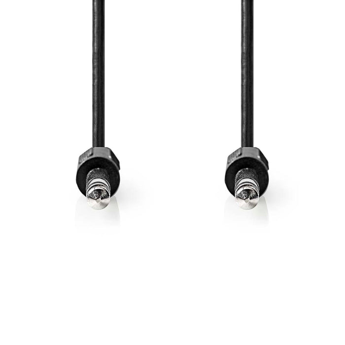 Nedis Stereo Audio Cable - 6.35 mm Male, 6.35 mm Male, Nickel Plated, Black - Label