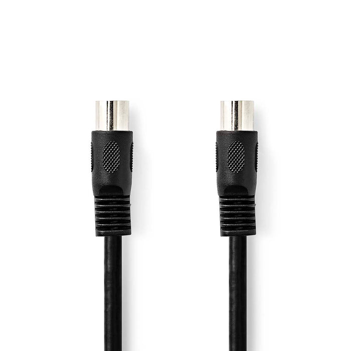 Nedis DIN Audio Cable - DIN 5-Pin Male, DIN 5-Pin Male, Nickel Plated, Black - Envelope