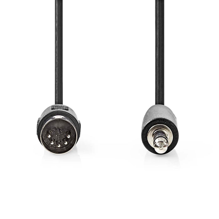 Nedis DIN Audio Cable - DIN 5-Pin Male, 3.5 mm Male, Nickel Plated, Black - Envelope