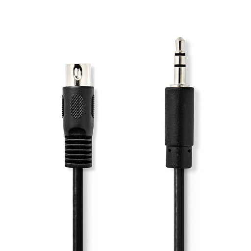 Nedis DIN Audio Cable - DIN 5-Pin Male, 3.5 mm Male, Nickel Plated, Black - Envelope