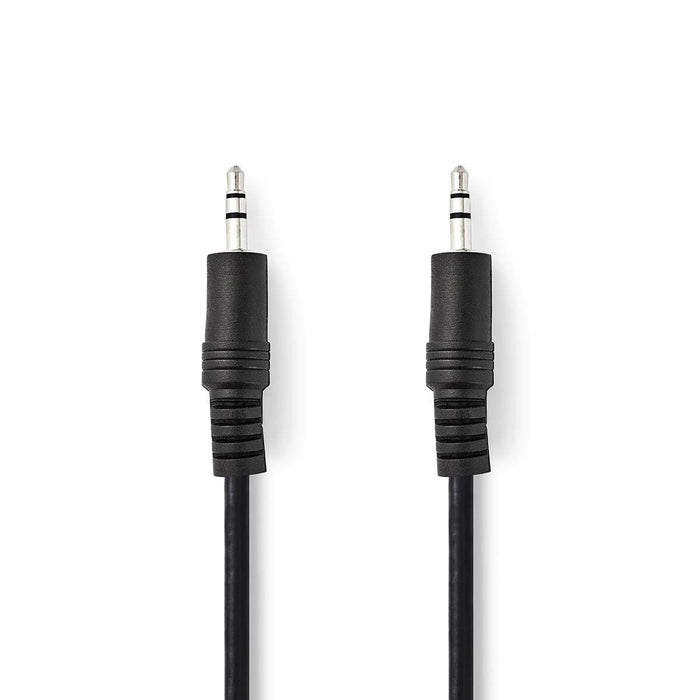 Nedis Stereo Audio Cable - 3.5 mm Male, 3.5 mm Male, Nickel Plated, Black - Envelope