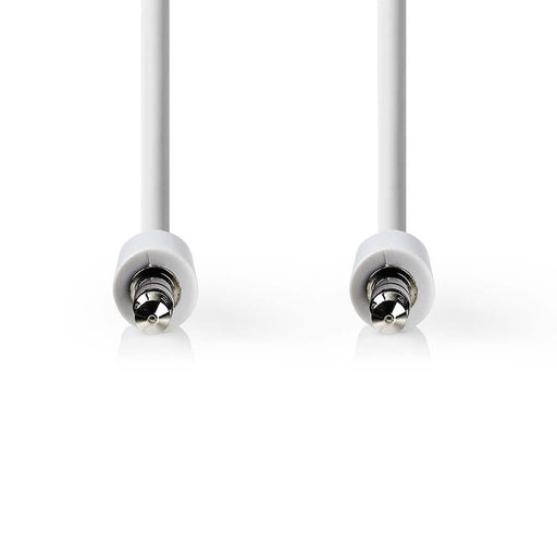 Nedis Stereo Audio Cable - 3.5 mm Male, 3.5 mm Male, Nickel Plated, White - Polybag