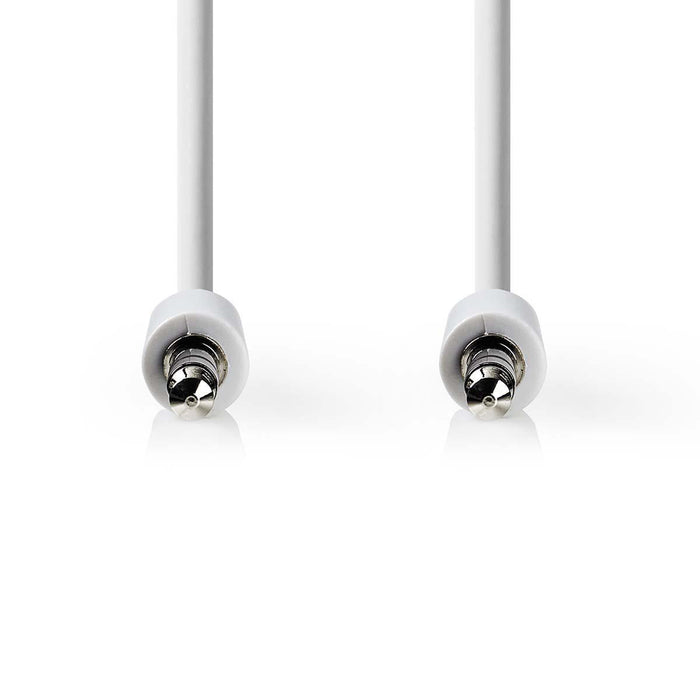 Nedis Stereo Audio Cable - 3.5 mm Male, 3.5 mm Male, Nickel Plated, White - Polybag