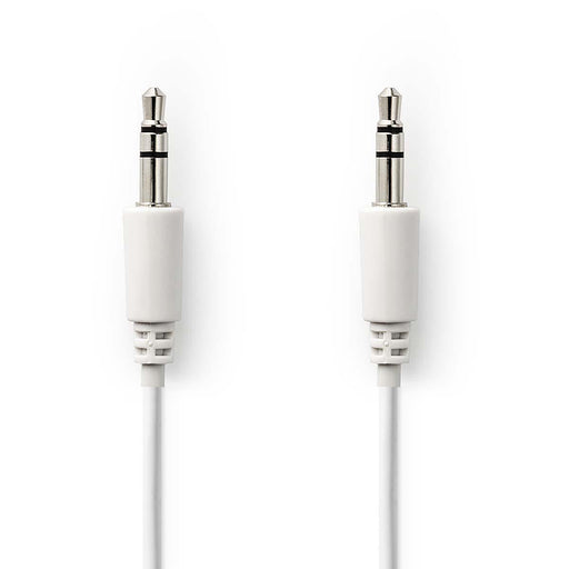 Nedis Stereo Audio Cable - 3.5 mm Male, 3.5 mm Male, Nickel Plated, White - Polybag