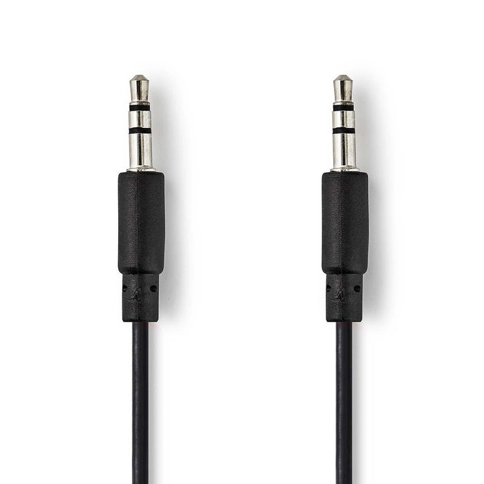 Nedis Stereo Audio Cable - 3.5 mm Male, 3.5 mm Male, Nickel Plated, Black - Envelope