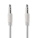 Nedis Stereo Audio Cable - 3.5 mm Male, 3.5 mm Male, Nickel Plated, Round - White