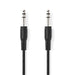 Nedis Stereo Audio Cable - 6.35 mm Male, 6.35 mm Male, Nickel Plated, Black - Envelope