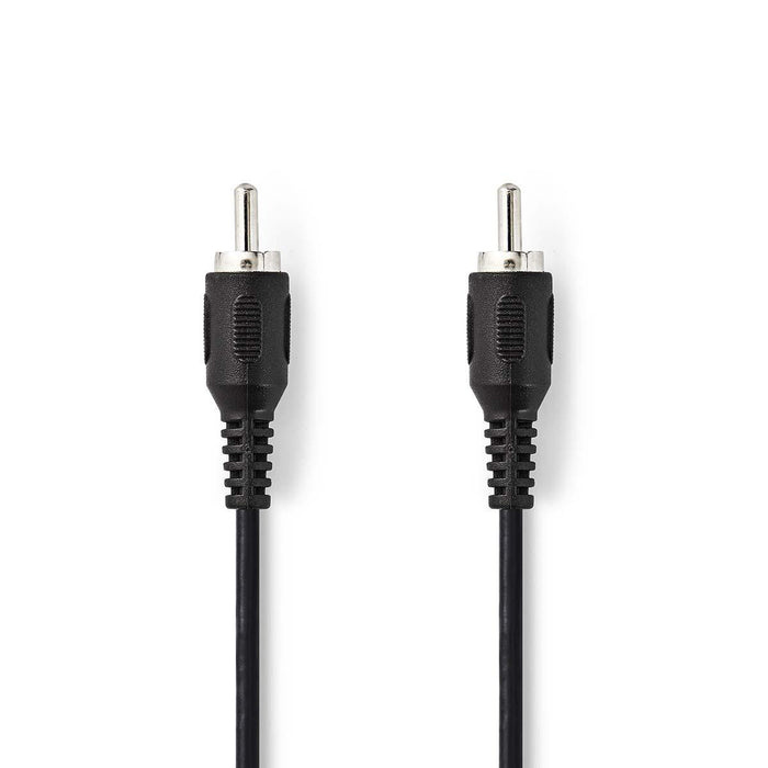 Nedis Subwoofer Cable - RCA Male, RCA Male, Nickel Plated, Black - Polybag