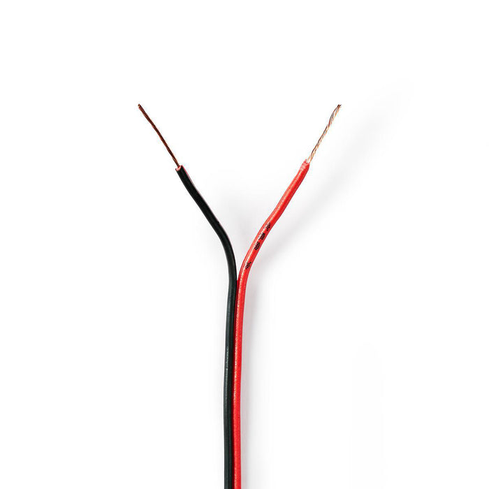 Nedis Speaker Cable - 2x 0.35 mm², CCA, 100.0 m, Black / Red - Wrap