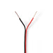 Nedis Speaker Cable - 2x 0.35 mm², CCA, 100.0 m, Black / Red - Wrap