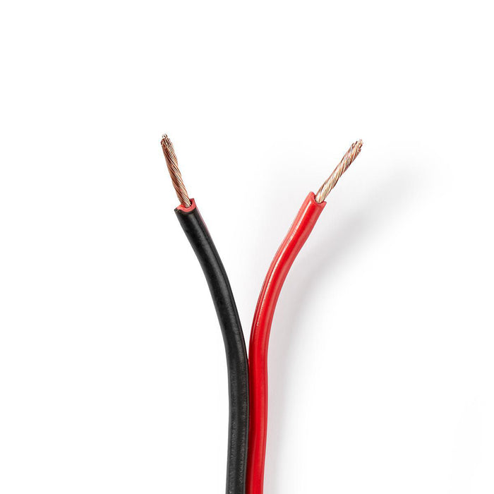 Nedis Speaker Cable - 2x 1.50 mm², CCA, 100.0 m, Black / Red - Wrap