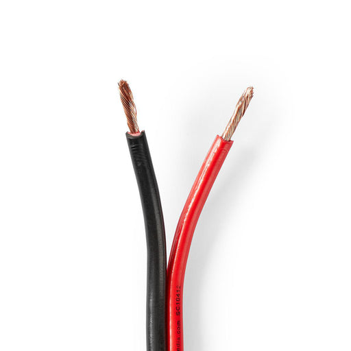 Nedis Speaker Cable - 2x 2.50 mm², CCA, 15.0 m, Black / Red - Wrap