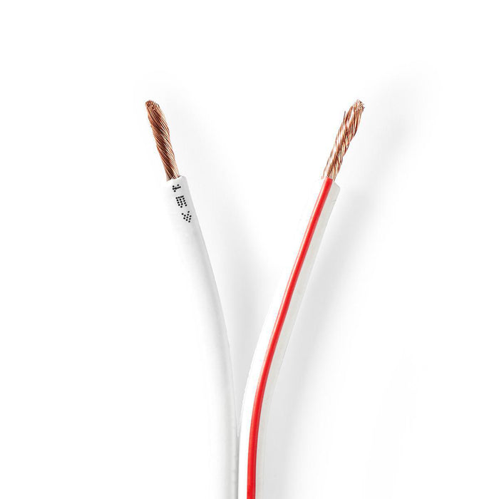 Nedis Speaker Cable - 2x 2.50 mm², CCA, 100.0 m, White - Wrap